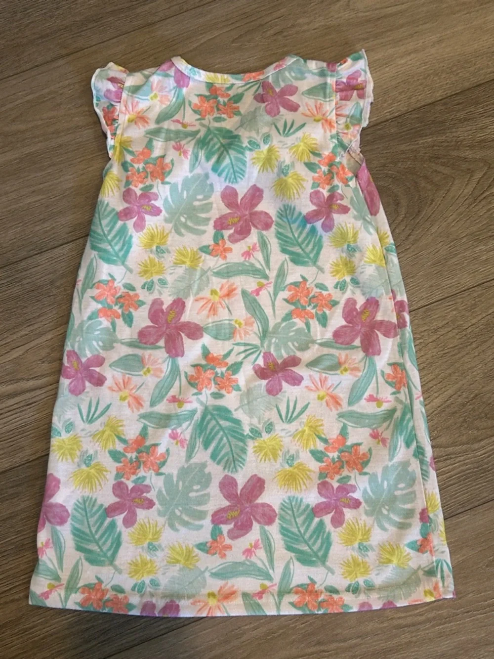 Carter's Floral Flutter-Sleeve Dress - Pink, Mint & Yellow‎
